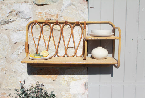 Etagère en rotin vintage "Clémentine"