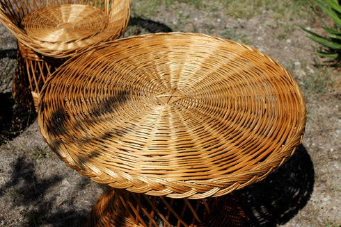 Ensemble fauteuils et table basse en rotin "Léonard"