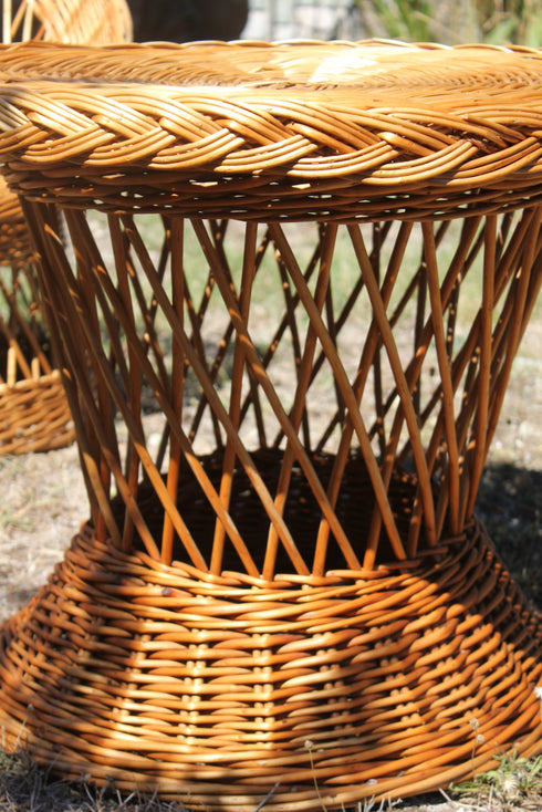 Ensemble fauteuils et table basse en rotin "Léonard"