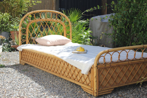 Lit rotin vintage "Achille"