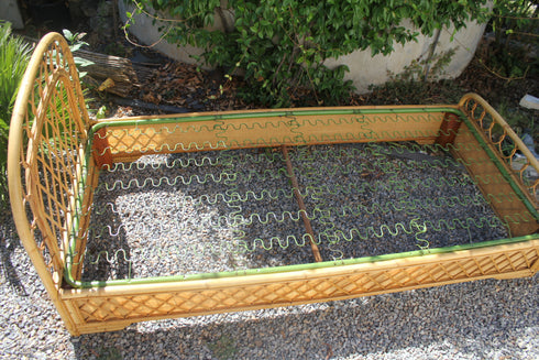 Lit rotin vintage "Achille"