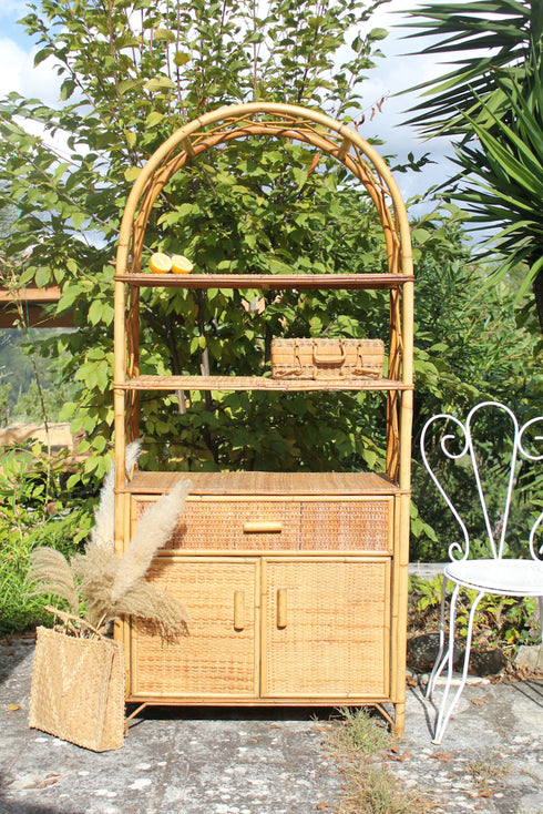 Bibliothèque rotin vintage "Léone"