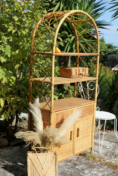 Bibliothèque rotin vintage "Léone"