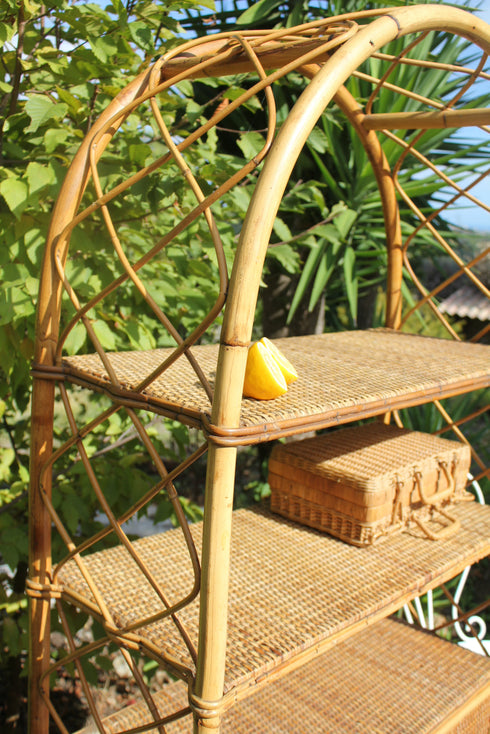 Bibliothèque rotin vintage "Léone"