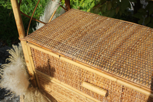 Bibliothèque rotin vintage "Léone"