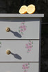 Coiffeuse commode vintage en formica "Fleur"
