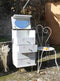 Coiffeuse commode vintage en formica "Fleur"