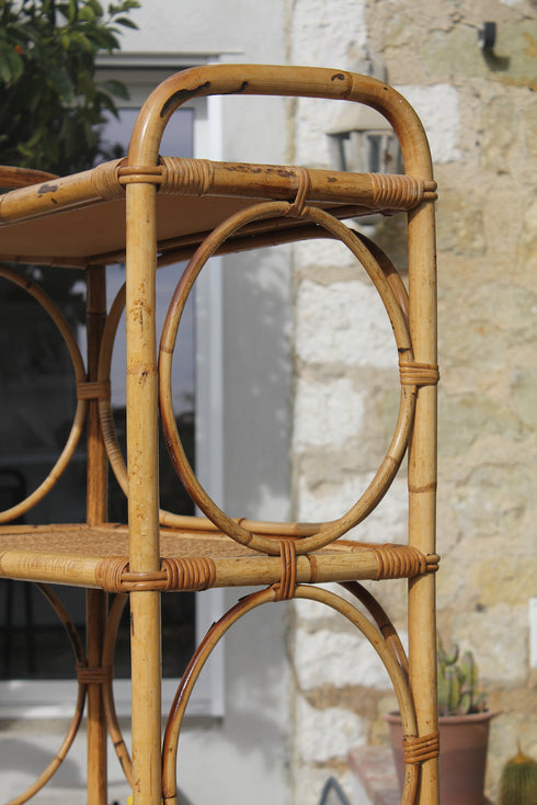 Bibliothèque en rotin vintage "Madeline"