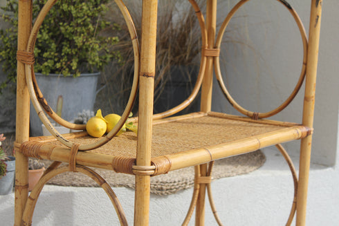 Bibliothèque en rotin vintage "Madeline"