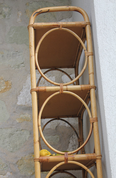 Bibliothèque en rotin vintage "Madeline"