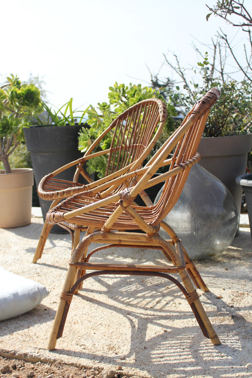 Paire de fauteuils en rotin vintage "Simone"