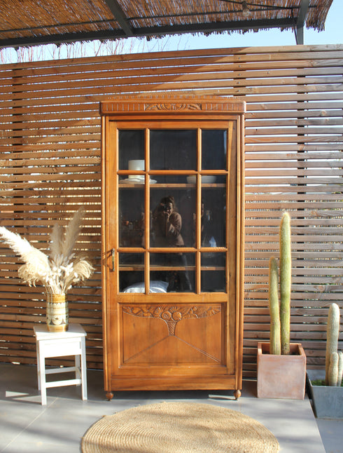 Bonnetière art déco en noyer "Suzie"