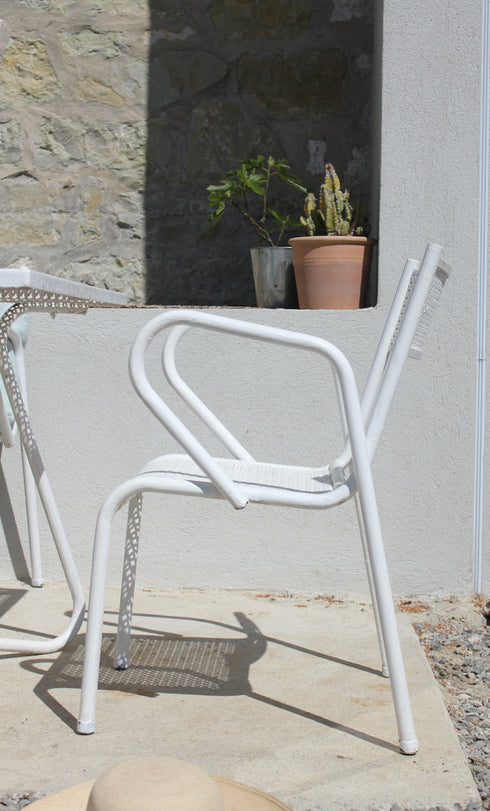 Salon de jardin en fer vintage des années 50 "Hugues"