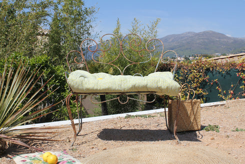 Banquette ancienne en fer forgé "Pâquerette"