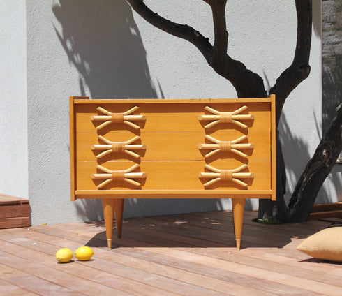 Commode vintage rotin Albertine