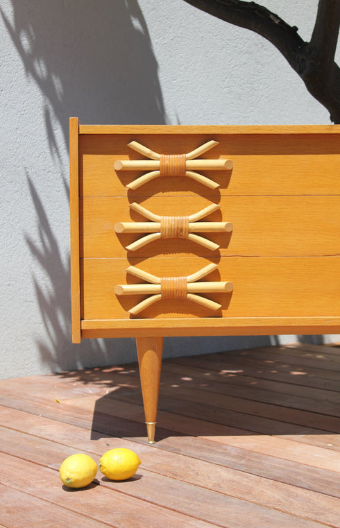 Commode vintage rotin Albertine