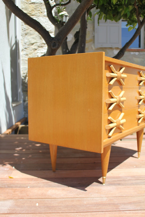 Commode vintage rotin Albertine