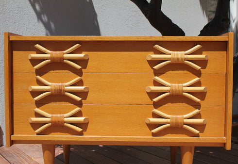 Commode vintage rotin Albertine