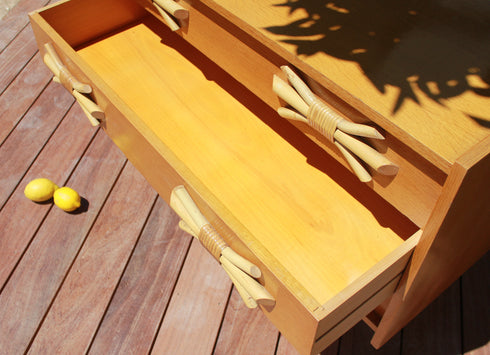 Commode vintage rotin Albertine