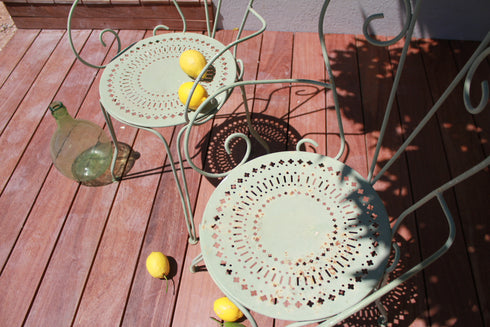 Paire de fauteuils en fer forgé "Margaux"