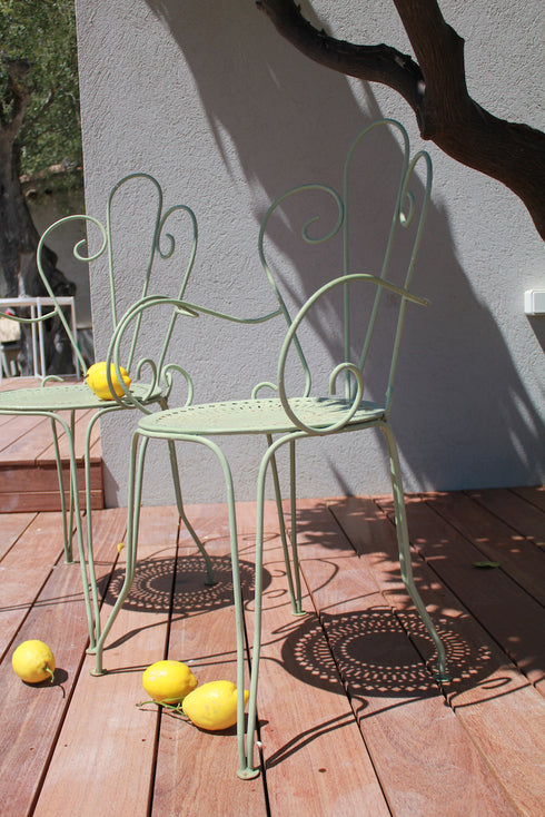 Paire de fauteuils en fer forgé "Margaux"