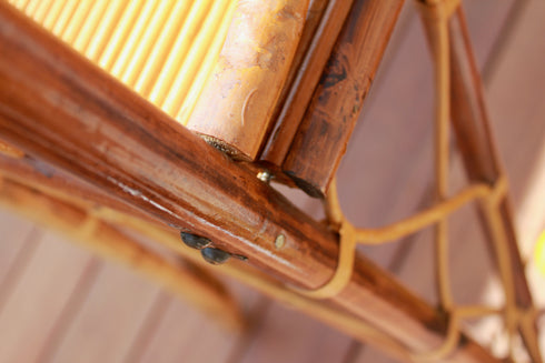 Jolie coiffeuse en rotin vintage "Camille"