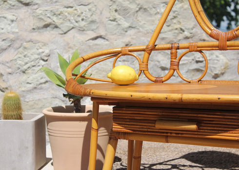 Coiffeuse rotin vintage Inès