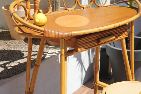 Coiffeuse rotin vintage Inès