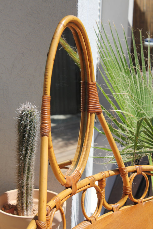 Coiffeuse rotin vintage Inès