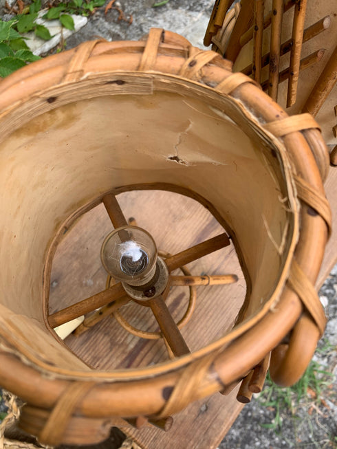 Paire de lampe vintage en rotin "Philippa"